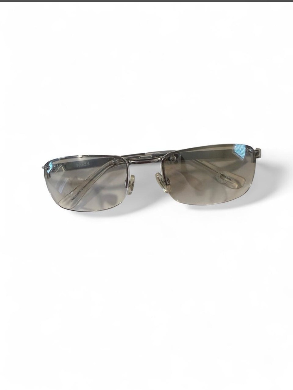 Y2K Mudd Silver Rimless Sunglasses with Gray Lenses